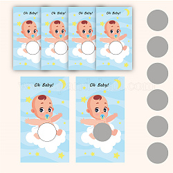 Craspire 120 Blatt rechteckige Belohnungskarten mit Rubbelfolie, diy kratzen preiskarte, Baby-Muster, 90x50 mm