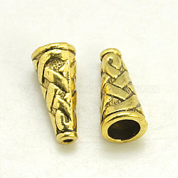 Tibetan Style Alloy Bead Cone, Cadmium Free & Lead Free, Antique Golden, 18x8x8mm, Hole: 1mm
