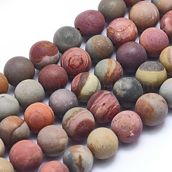 Amérique naturelle image jasper perles brins, mat, ronde, 8.5~9mm, Trou: 0.8mm, Environ 45 pcs/chapelet, 15.7 pouce (40 cm)