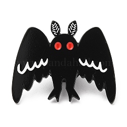 Spilla smaltata pipistrello di Halloween, distintivo animale in lega placcata nera per elettroforesi per abbigliamento da zaino, elettroforesi nera, 24.5x30x1.5mm