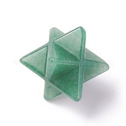 Cuentas de aventurina verde natural, sin agujero / sin perforar, Merkaba estrella, 28x23.5x17mm