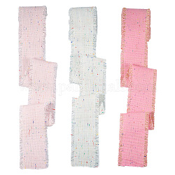 Плоская хлопчатобумажная лента 9 ярда 3 цветов, лента с необработанным краем, для пошива одежды, разноцветные, 2 дюйм (50 мм), 3 ярд / цвет
