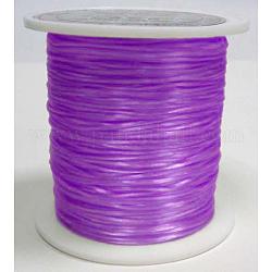 Плоская эластичная кристаллическая струна, эластичная нить для бисера, для изготовления эластичного браслета, окрашенные, фиолетовые, 0.8 мм, около 65.61 ярда (60 м) / рулон