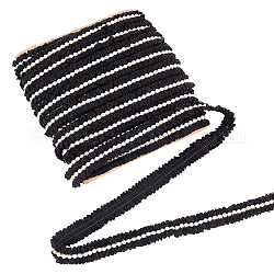 Arricraft 8 Yards Perlenband, 3/4 Zoll breites Polyesterband mit Perlenbesatz, Spitzenband, bestickter Applikations-Nähstoff für Abziehbilder, Brauthochzeit, DIY-Dekoration (schwarz)