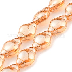 Placcare trasparente perle di vetro fili, lustro di perla placcato, lanterna, corallo, 12.5x9x5.5mm, Foro: 1 mm, circa 50pcs/filo, 25.43 pollice (64.6 cm)
