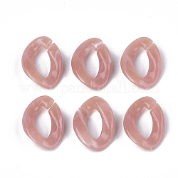 Acrylic Linking Rings, Quick Link Connectors, For Curb Chains Making, Imitation Gemstone Style, Twist, Rosy Brown, 29x21x6.5mm, Hole: 17x8mm, about 315pcs/500g