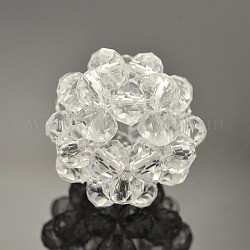 Transparente Glaskristall Runde gewebte Perlen, Cluster-Perlen, Transparent, 14 mm, Perlen: 4 mm