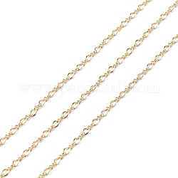 Messing figaro Ketten, gelötet, echtes 14k Gold gefüllt, Link: 3.2x2x0.5 und 3x1x0.5 mm