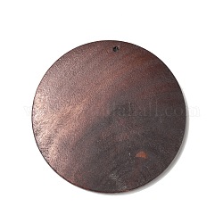 Большие деревянные подвески, плоские круглые подвески в тон орехового дерева, кокосового коричневый, 50x5 мм, отверстие : 1.5 мм