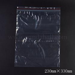 プラスチックジップロックバッグ  再封可能な包装袋  トップシール  セルフシールバッグ  長方形  レッド  40x29cm  片側の厚さ：1.8ミル（0.045mm）  100個/袋