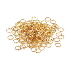 Eisen offenen Ringe springen, runden Ring, golden, 22 Gauge, 6x0.6 mm, Innendurchmesser: 4.8 mm, ca. 10000 Stk. / 500 g