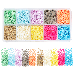 ARRICRAFT 200g 10 Colors Handmade Polymer Clay Sprinkle Beads, Fake Food Craft, No Hole, Column, Mixed Color, 2~6x1.5mm, 12g/color