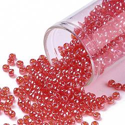 Toho perles de rocaille rondes, Perles de rocaille japonais, (109) transparent tropical bordé de soleil cristallin, 8/0, 3mm, Trou: 1mm, environ 10000 pcs / livre