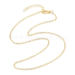 Латунные кабельные цепи ожерелья, золотые, 17.91 дюйм (45.5 см)