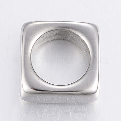 304 нержавеющей стали связывающий кольца, квадратный, цвет нержавеющей стали, 12x12x5 мм, отверстие : 8.5 мм