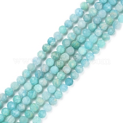 Chapelets de perles en amazonite naturelle, facette, ronde, 3~3.5mm, Trou: 0.6mm, Environ 117~126 pcs/chapelet, 15.16''~15.55'' (38.5~39.5 cm)