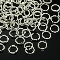 Fornituras de joyería de anillos de salto de aleación plateados, anillos del salto abiertos, 18 calibre, 8x1mm, diámetro interior: 6 mm