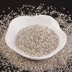 MGB Matsuno Glass Beads, Japanese Seed Beads, 15/0 Silver Lined Round Hole Glass Seed Beads, Two Cut, Hexagon, Creamy White, 1x1x1mm, Hole: 0.8mm, about 5400pcs/20g