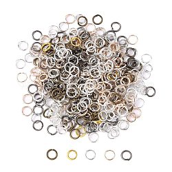 Anneaux de saut ouverts anneaux de saut en fer, couleur mixte, 5x0.7mm, 21 jauge, diamètre intérieur: 3.6 mm, environ 11000 pcs/500 g