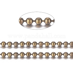 Brass Ball Chains, Long-Lasting Plated, Soldered, with Spool, Cadmium Free & Nickel Free & Lead Free, Antique Bronze, 1mm, about 301.83 Feet(92m)/roll