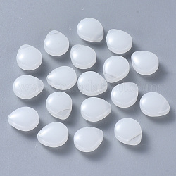Cottura perle di vetro dipinte, perline forate, giada imitato, lacrima, bianco, 12.5x10.5x5.5mm, Foro: 0.9 mm