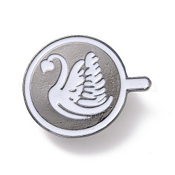 Kaffeetasse mit Muster-Emaille-Pin, Legierungsabzeichen für Rucksackkleidung, Metallgrau, Schluckmuster, 24x29.5x2 mm