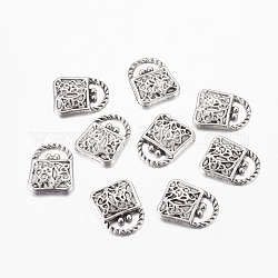 Antique Silver Tibetan Style Handbag Pendants, Lead Free and Cadmium Free, about 15.5mm long, 13mm wide, 3mm thick, hole: 8x2mm