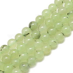 Chapelets de perles en préhnite naturelle, teinte, ronde, 8~8.5mm, Trou: 1mm, Environ 50 pcs/chapelet, 14.7 pouce