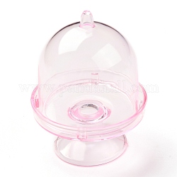 Transparent Plastic Candy Packing Box, with Cap, for Wedding Candy/Cake Disply, Pink, 5.8x7.7cm, Inner Diameter: 5cm