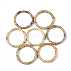 Bamboo Linking Rings, Ring, BurlyWood, 45~55x6.5~7.5mm, Inner Diameter: 37~44mm