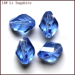 Imitation österreichischen Kristallperlen, Klasse aaa, facettiert, Doppelkegel, Licht Himmel blau, 8x10.5 mm, Bohrung: 0.9~1 mm