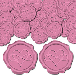 Craspire 25pcs selbstklebende Wachssiegelaufkleber, Kuvertsiegel Dekoration, für Bastelalbum DIY Geschenk, neon rosa , Herz, 30 mm