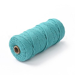工芸品の編み物用の綿糸  ミディアムターコイズ  3mm  約109.36ヤード（100m）/ロール