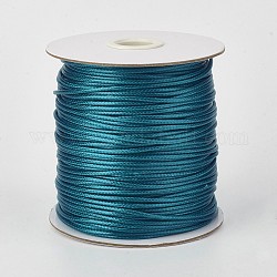 Umweltfreundliche koreanische gewachste Polyesterschnur, blaugrün, 1.5 mm, ca. 169.51~174.98 Yard (155~160m)/Rolle