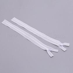 Nylon Zip Fastener, with Iron Zipper, for Garment Accessories, White, 50x2.5x0.2cm