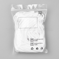 縫製用の平らなゴムバンド  白い弾性コード重いストレッチロープイヤループストリング  ホワイト  4mm  10 M /袋