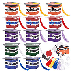AHANDMAKER 40 Sets Graduation Candy Boxes, Multi-Style Graduation Favor Box Graduation Chocolate Box with Tassel for Graduation Presents Wrapping, Mixed Color