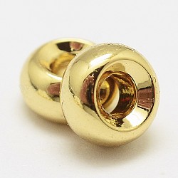 Perline rondelle in ottone distanziatore, cadmio & nichel &piombo libero, vero placcato oro 18k, 5x3mm, Foro: 2 mm