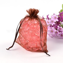 Organza Bags, Rectangle, Chocolate, about 10cm wide, 15cm long