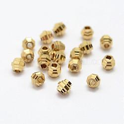 Brass Beads, Nickel Free, Raw(Unplated), 5.5x5.5mm, Hole: 2mm