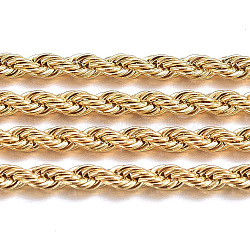 Placage ionique fait à la main (ip) 304 chaînes de corde en acier inoxydable, non soudée, avec bobine, or, 3mm, environ 32.8 pied (10 m)/rouleau