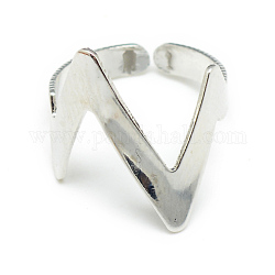 Lettera iniziale n anello aperto, anello polsino di ferro per le donne, colore acciaio inossidabile, misura degli stati uniti 4 1/4 (15mm)