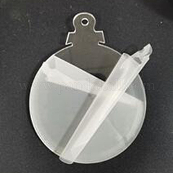 Pendentifs en acrylique transparent , plat rond, clair, 123x96x3mm, Trou: 5mm