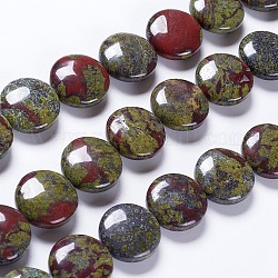 Naturdrachenblut Perlen Stränge, Flachrund, 20x7~8 mm, Bohrung: 1 mm, ca. 20 Stk. / Strang, 15.7 Zoll