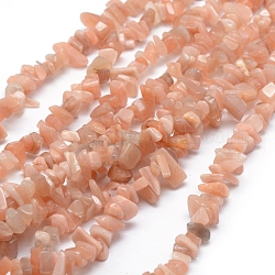 Natürliche sunstone Perlen Stränge, Chip, 5~8 mm, Bohrung: 1 mm, ungefähr 33 Zoll (84 cm)