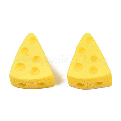 Cabochons décodés en résine opaque, nourriture imitation, fromage, or, 18x15x9mm