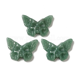 Pendentifs en aventurine vert naturel, breloques papillon avec crâne gravé, 25.5~26x37x7~9mm, Trou: 1.5~1.6mm