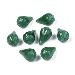Colgantes de cristal de jade de imitación, botón floral, verde mar, 10x17mm, agujero: 0.9 mm