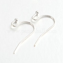 Brass Earring Hooks for Earring Designs, Ear Wire, Lead Free & Cadmium Free, Silver Color Plated, 21x12mm, 21 Gauge, Pin: 0.7mm