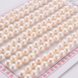 Natur kultivierten Süßwasser Perlen, Klasse 3 a, Hälfte gebohrt, Rondell, Blumenweiß, 5x4 mm, Bohrung: 0.8 mm, zu 160 Stk. / Karton